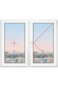 Двухстворчатое окно Rehau Delight Decor 1100x1100 - фото - 1